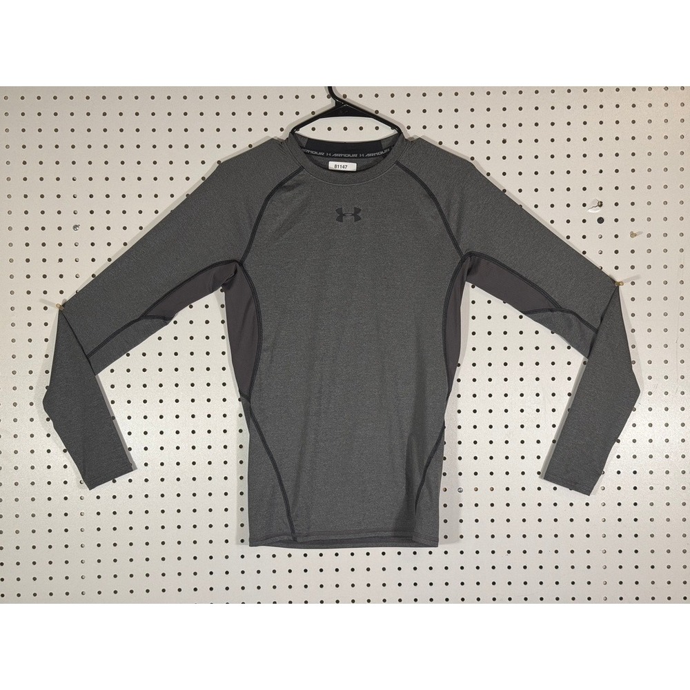 Under Armour HeatGear Compression Shirt Mens Medium Gray Long Sleeve Athletic